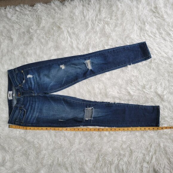 Paige Vertugo Ultra Skinny Blue Denim Distressed Jeans Made in USA - Size 26 - Picture 9 of 12